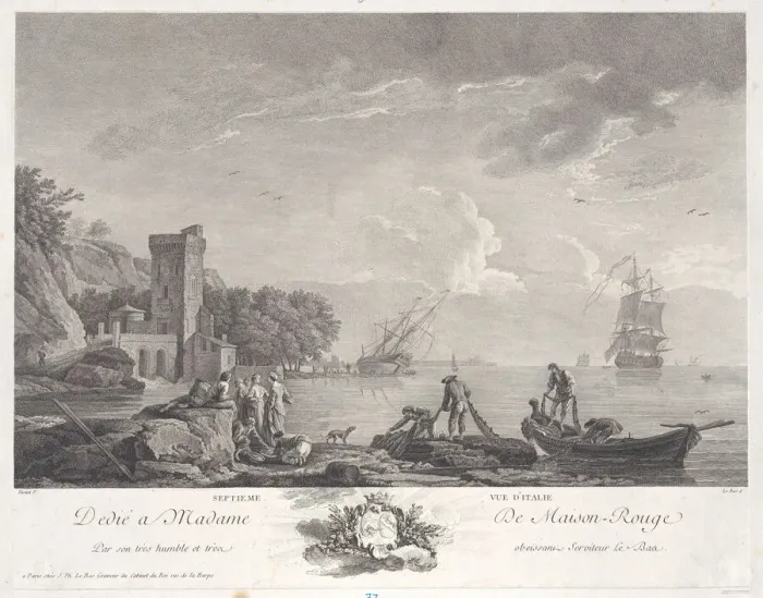 Framed Print : Seventh View of Italy, ca. 1770. Creator: Jacques Philippe Le Bas Framed Print : Seventh View of Italy, ca. 1770. Creator: Jacques Philippe Le Bas
