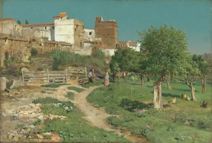 Framed Print : From Seville in Spain, 1882. Creator: Christian Skredsvig Framed Print : From Seville in Spain, 1882. Creator: Christian Skredsvig