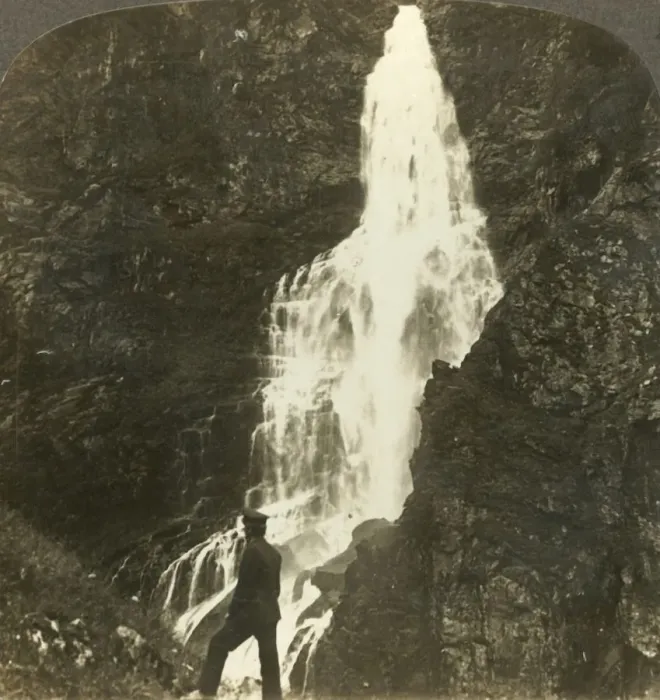 Framed Print : The Sevle Falls, dashing and splashing, near Stalheims hotel, Naerodal, Norway, c1905 Framed Print : The Sevle Falls, dashing and splashing, near Stalheims hotel, Naerodal, Norway, c1905