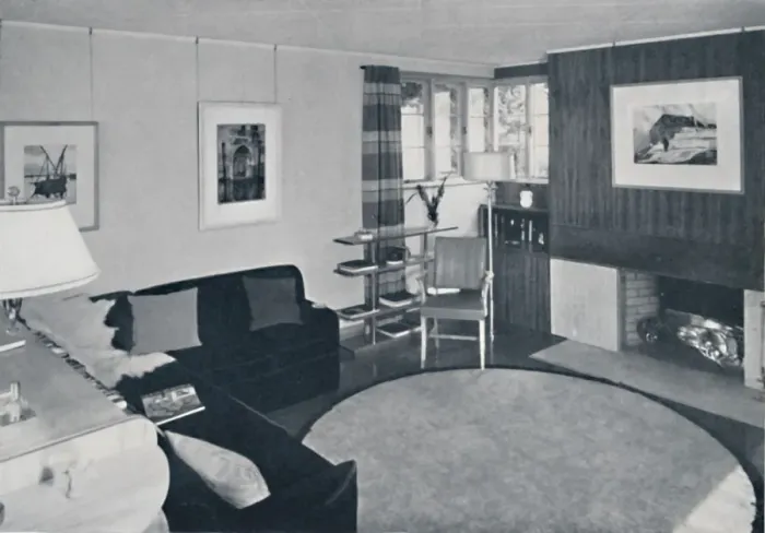 Framed Print : Sewall Smith. Living-room in the architects own home at Niagara Falls, N. Y. in a turquoise Framed Print : Sewall Smith. Living-room in the architects own home at Niagara Falls, N. Y. in a turquoise