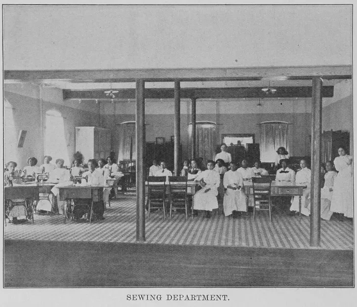 Framed Print : Sewing Department, 1915. Creator: Unknown Framed Print : Sewing Department, 1915. Creator: Unknown