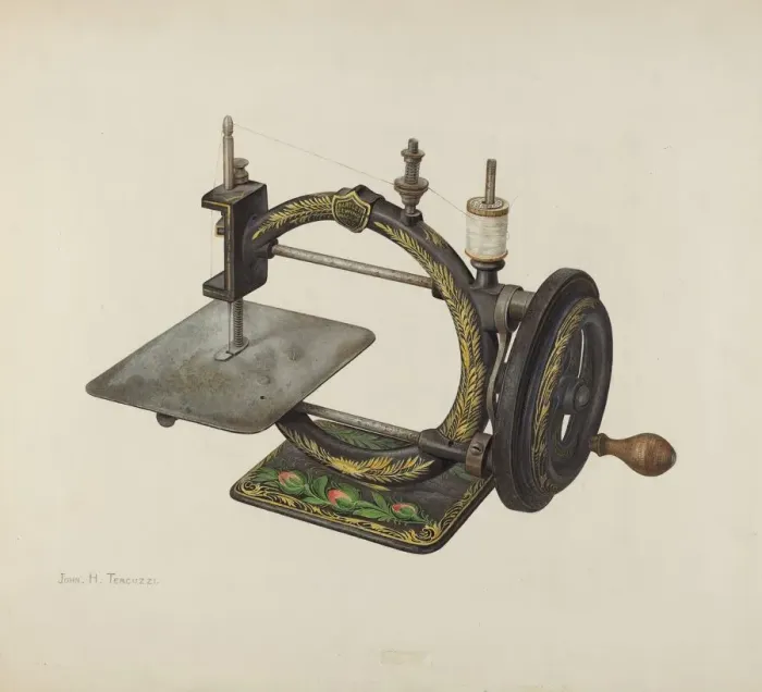 Framed Print : Sewing Machine, c. 1940. Creator: John H. Tercuzzi Framed Print : Sewing Machine, c. 1940. Creator: John H. Tercuzzi