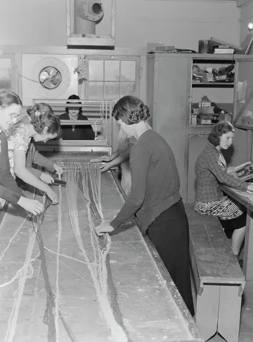 Framed Print : In the sewing room, Shafter camp for migrants (FSA) California, 1938. Creator: Dorothea Lange Framed Print : In the sewing room, Shafter camp for migrants (FSA) California, 1938. Creator: Dorothea Lange