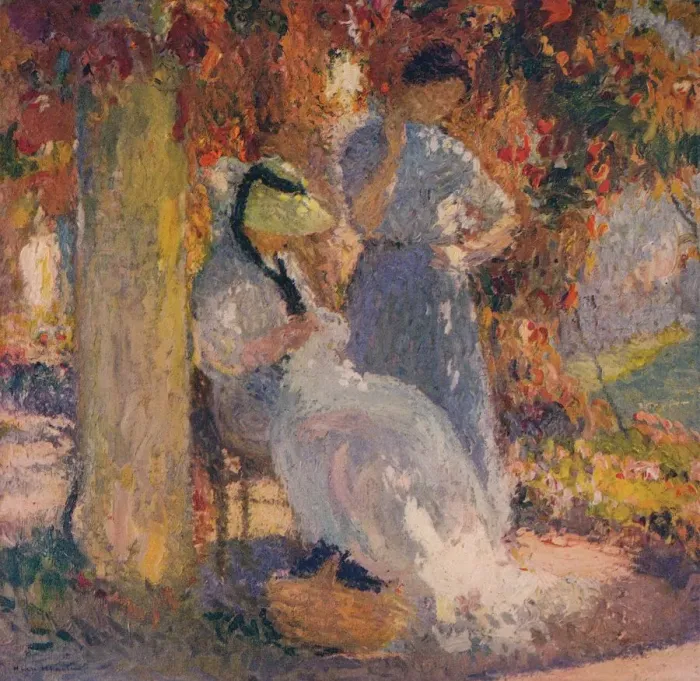 Framed Print : Sewing Scene under the Pergola at Marquayrol, 1902, (c1932). Artist: Henri Jean Guillaume Martin Framed Print : Sewing Scene under the Pergola at Marquayrol, 1902, (c1932). Artist: Henri Jean Guillaume Martin