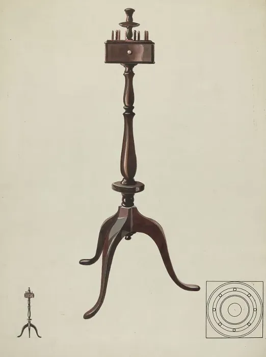 Framed Print : Sewing Stand, c. 1936. Creator: James Vail Framed Print : Sewing Stand, c. 1936. Creator: James Vail