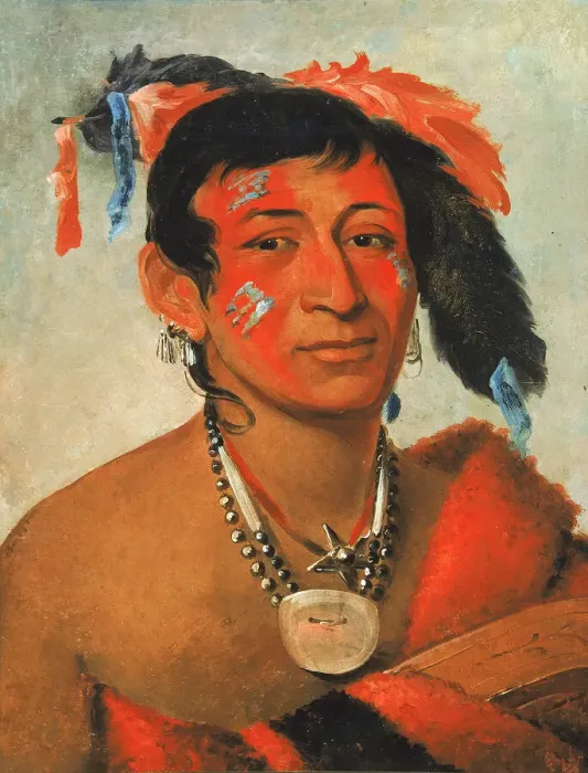 Framed Print : Sha-wa-no, The South, a Noted Warrior, 1831. Creator: George Catlin Framed Print : Sha-wa-no, The South, a Noted Warrior, 1831. Creator: George Catlin