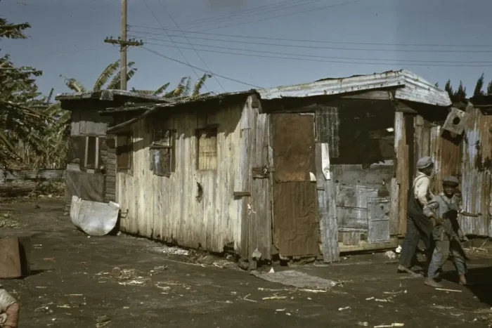 Framed Print : Shacks of Negro migratory workers, Belle Glade, Fla. 1941. Creator: Marion Post Wolcott Framed Print : Shacks of Negro migratory workers, Belle Glade, Fla. 1941. Creator: Marion Post Wolcott