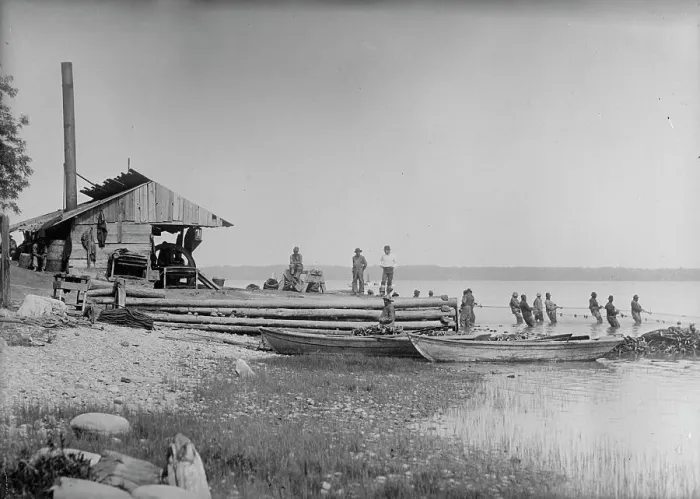 Framed Print : Shad fishing, between c1910 and c1915. Creator: Bain News Service Framed Print : Shad fishing, between c1910 and c1915. Creator: Bain News Service