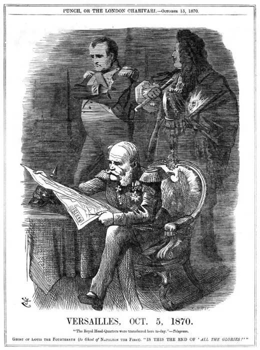 Framed Print : Shades of Louis XIV and Napoleon I lamenting the fading of Frances glory, 1870. Artist: John Tenniel Framed Print : Shades of Louis XIV and Napoleon I lamenting the fading of Frances glory, 1870. Artist: John Tenniel