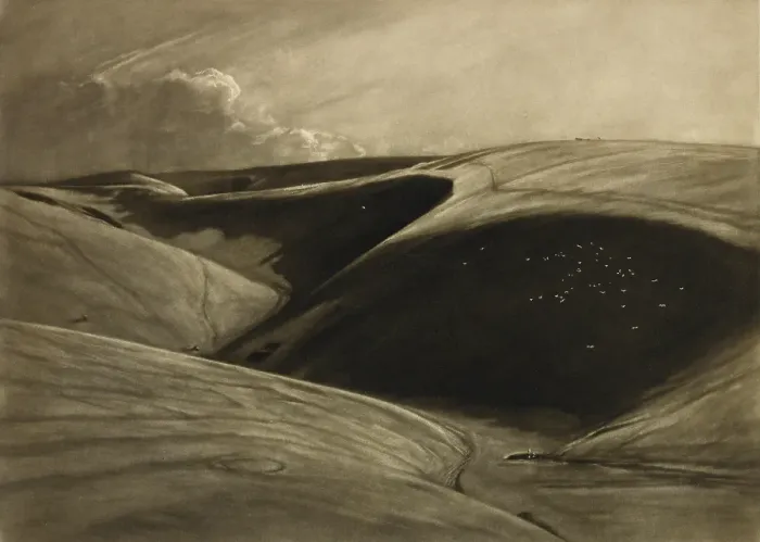 Framed Print : The Shadowed Valley, 1927. Creator: Frank Short