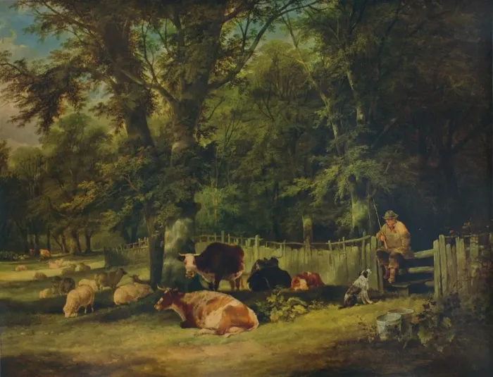 Framed Print : A Shady Corner, 1840. Artist: William Shayer Framed Print : A Shady Corner, 1840. Artist: William Shayer