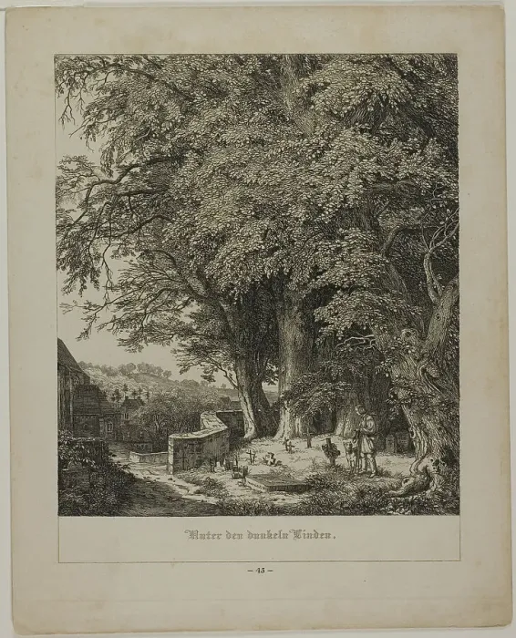 Framed Print : Under the Shady Linden Tree, 1838. Creator: Johann Wilhelm Schirmer Framed Print : Under the Shady Linden Tree, 1838. Creator: Johann Wilhelm Schirmer