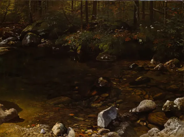 Framed Print : Shady Pool, White Mountains, New Hampshire, c. 1869. Creator: Albert Bierstadt Framed Print : Shady Pool, White Mountains, New Hampshire, c. 1869. Creator: Albert Bierstadt