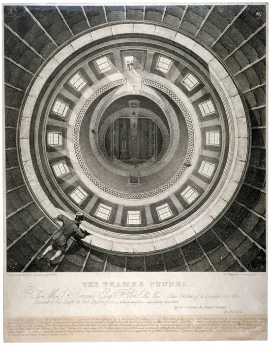 Framed Print : Shaft for descent to the entrance of the Thames Tunnel (view from the top), London, 1831 Framed Print : Shaft for descent to the entrance of the Thames Tunnel (view from the top), London, 1831