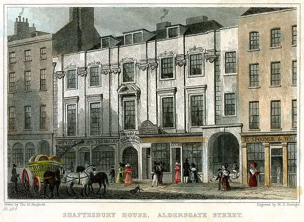 Shaftesbury House, Aldersgate Street, City of London, 1831. Artist: MS Barenger