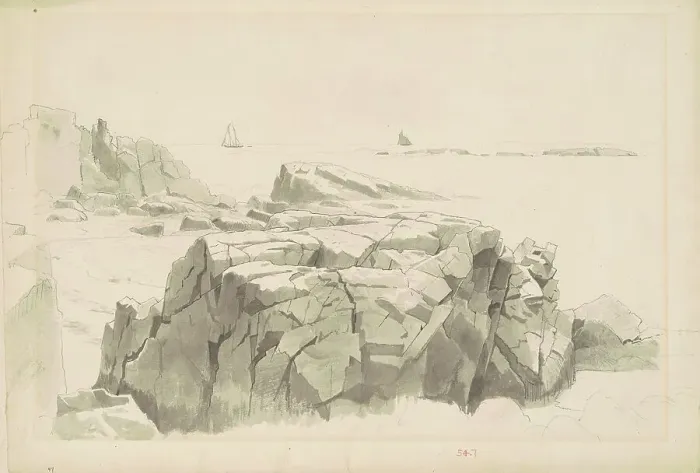 Framed Print : Shag Rocks, Nahant, Massachusetts, 1860-1865. Creator: William Stanley Haseltine Framed Print : Shag Rocks, Nahant, Massachusetts, 1860-1865. Creator: William Stanley Haseltine