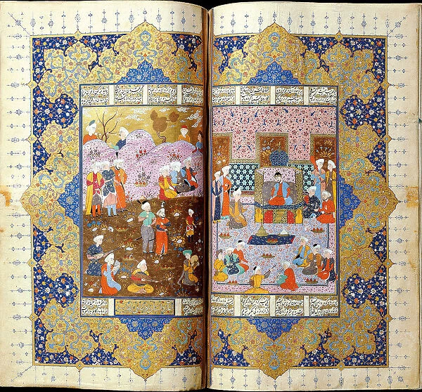 Shah Luhrasp?s Ascension to the Throne (Manuscript illumination from the epic Shahname by Ferdowsi). Artist: Iranian master