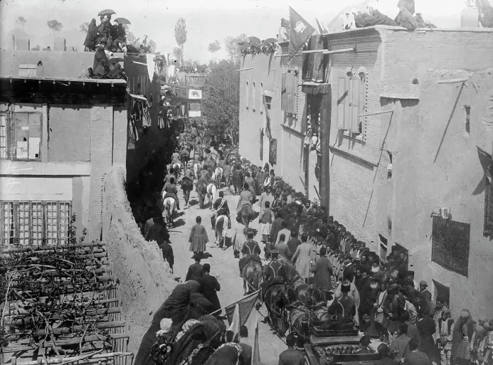 Framed Print : Shah of Persia arriving in Ourmiah, 1911. Creator: Bain News Service Framed Print : Shah of Persia arriving in Ourmiah, 1911. Creator: Bain News Service