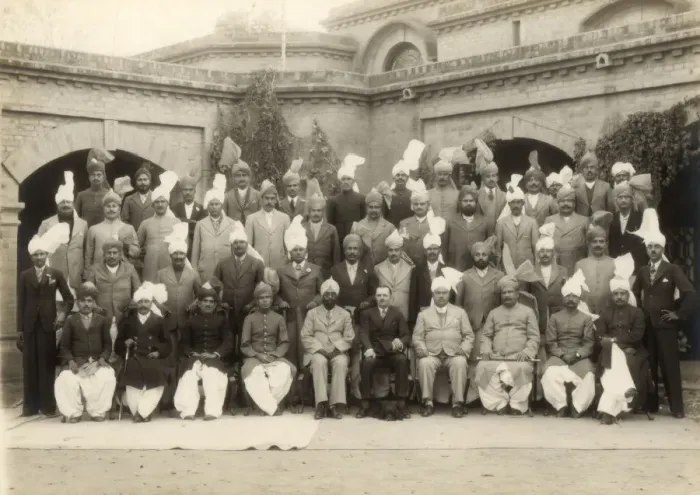 Framed Print : Shahpur district police officers group, India, 1937-1938. Artist: Mool Chand & Son Framed Print : Shahpur district police officers group, India, 1937-1938. Artist: Mool Chand & Son