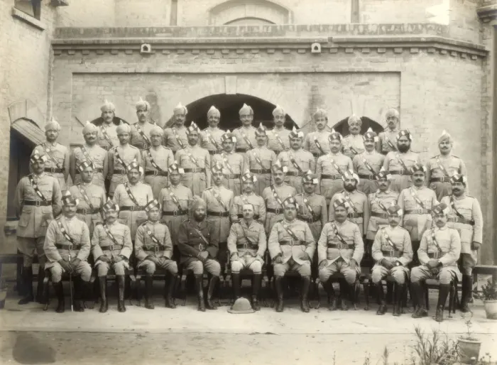 Framed Print : Shahpur district police officers group, India, 1937-1938. Artist: Mool Chand & Son Framed Print : Shahpur district police officers group, India, 1937-1938. Artist: Mool Chand & Son