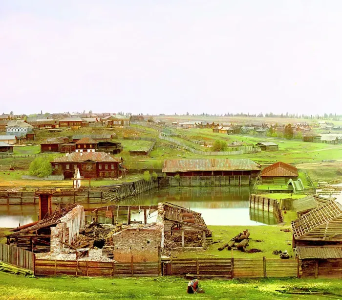 Framed Print : Shaitanskii factory, ceasing operations in 1905, Shaitanski Zavod, 1912. Creator: Sergey Mikhaylovich Prokudin-Gorsky Framed Print : Shaitanskii factory, ceasing operations in 1905, Shaitanski Zavod, 1912. Creator: Sergey Mikhaylovich Prokudin-Gorsky