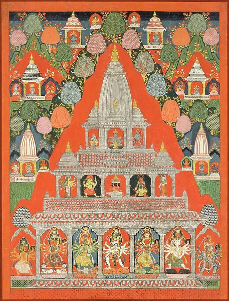 Shaiva Shrines in a Landscape (image 1 of 3), between 1700 and 1725. Creator: Anon