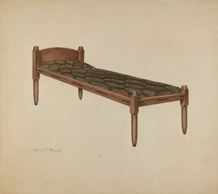 Framed Print : Shaker Bed, 1935 / 1942. Creator: Elbert S. Mowery Framed Print : Shaker Bed, 1935 / 1942. Creator: Elbert S. Mowery