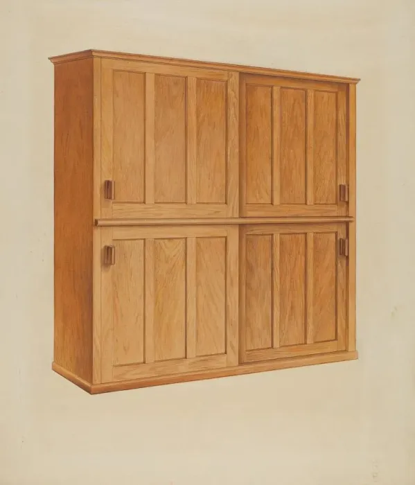 Framed Print : Shaker Bookcase, c. 1937. Creator: John W Kelleher Framed Print : Shaker Bookcase, c. 1937. Creator: John W Kelleher