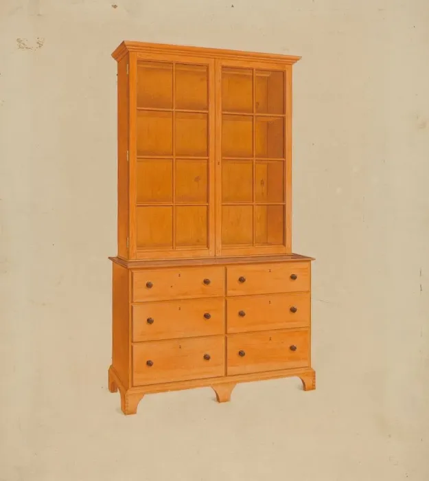 Framed Print : Shaker Cabinet, 1937. Creator: John W Kelleher Framed Print : Shaker Cabinet, 1937. Creator: John W Kelleher