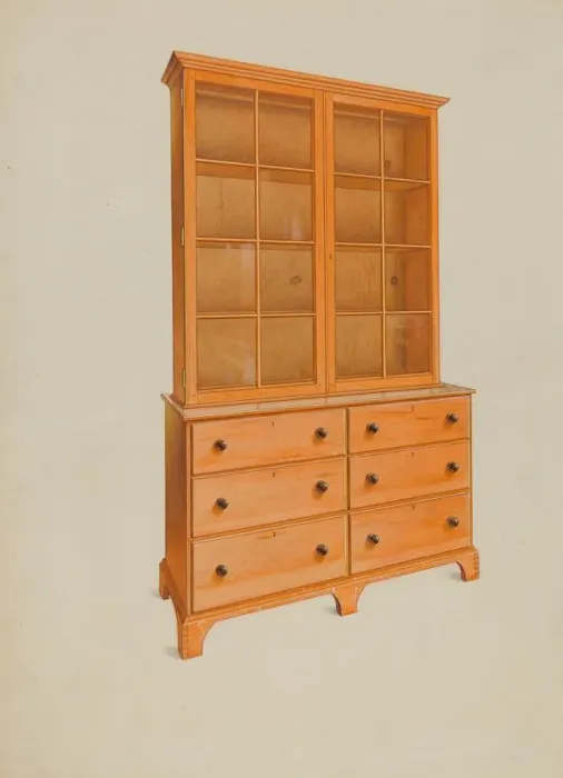Framed Print : Shaker Cabinet, c. 1937. Creator: John W Kelleher Framed Print : Shaker Cabinet, c. 1937. Creator: John W Kelleher