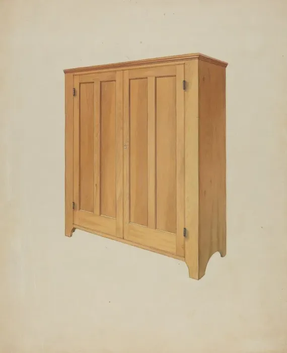 Framed Print : Shaker Cabinet, c. 1937. Creator: Winslow Rich Framed Print : Shaker Cabinet, c. 1937. Creator: Winslow Rich