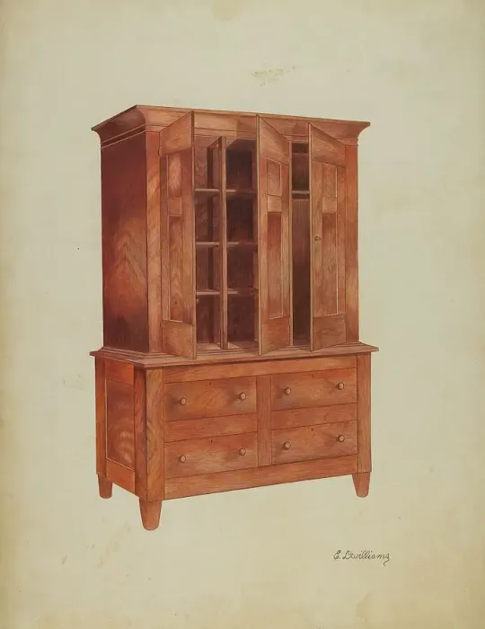 Framed Print : Shaker Cabinet, c. 1941. Creator: Edward D. Williams Framed Print : Shaker Cabinet, c. 1941. Creator: Edward D. Williams