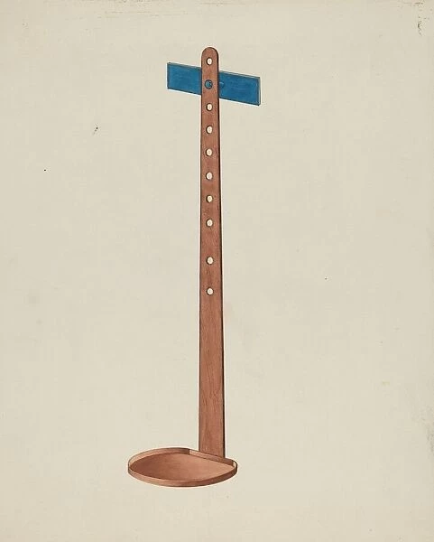 Shaker Candle Stand, c. 1937. Creator: Lon Cronk