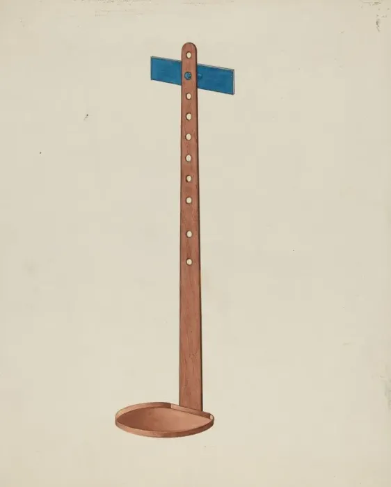 Framed Print : Shaker Candle Stand, c. 1937. Creator: Lon Cronk Framed Print : Shaker Candle Stand, c. 1937. Creator: Lon Cronk