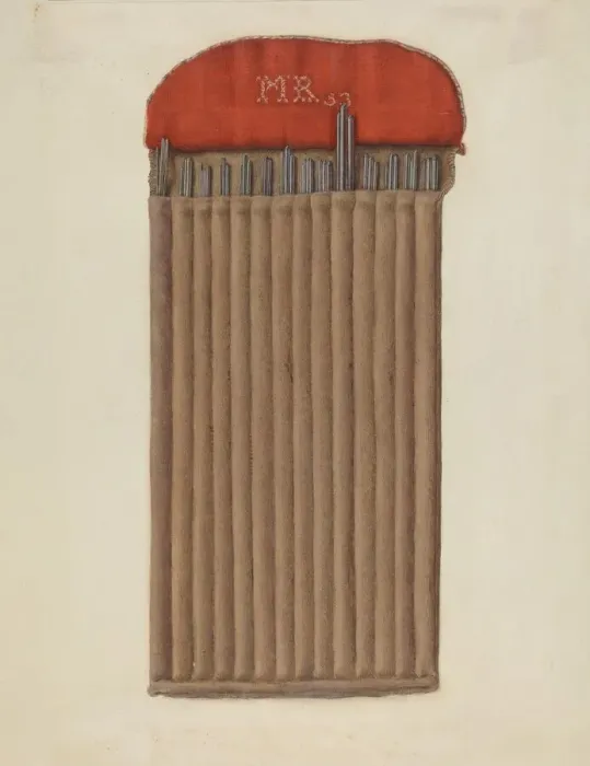 Framed Print : Shaker Case for Knitting Needles, 1935 / 1942. Creator: Helen E. Gilman Framed Print : Shaker Case for Knitting Needles, 1935 / 1942. Creator: Helen E. Gilman