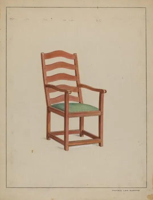 Framed Print : Shaker Chair, c. 1936. Creator: Francis Law Durand Framed Print : Shaker Chair, c. 1936. Creator: Francis Law Durand