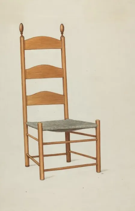 Framed Print : Shaker Side Chair, c. 1937. Creator: Ray Holden Framed Print : Shaker Side Chair, c. 1937. Creator: Ray Holden