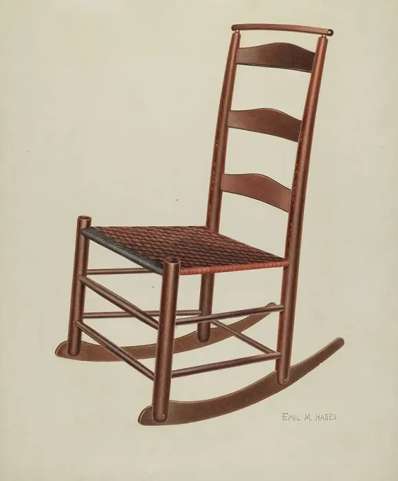 Framed Print : Shaker Chair, c. 1938. Creator: Emil Hagen Framed Print : Shaker Chair, c. 1938. Creator: Emil Hagen