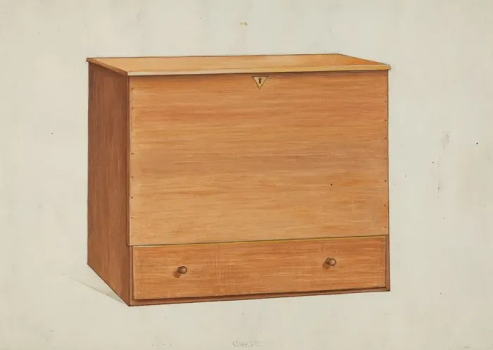Framed Print : Shaker Chest, c. 1936. Creator: Ray Holden Framed Print : Shaker Chest, c. 1936. Creator: Ray Holden