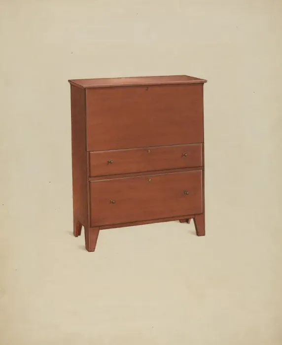 Framed Print : Shaker Chest of Drawers, 1937. Creator: Winslow Rich Framed Print : Shaker Chest of Drawers, 1937. Creator: Winslow Rich