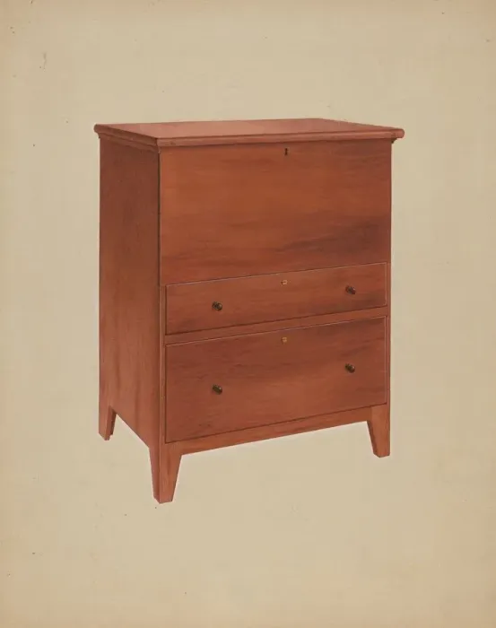 Framed Print : Shaker Chest of Drawers, c. 1938. Creator: John W Kelleher Framed Print : Shaker Chest of Drawers, c. 1938. Creator: John W Kelleher