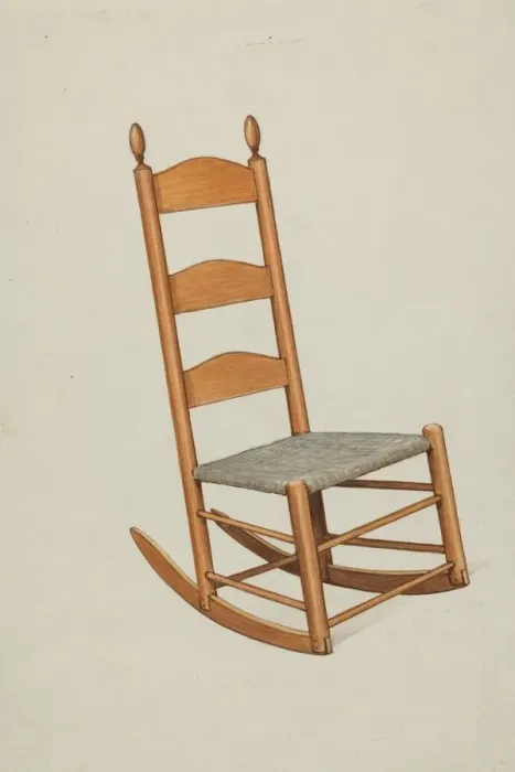 Framed Print : Shaker Childs Rocker, c. 1936. Creator: Ray Holden