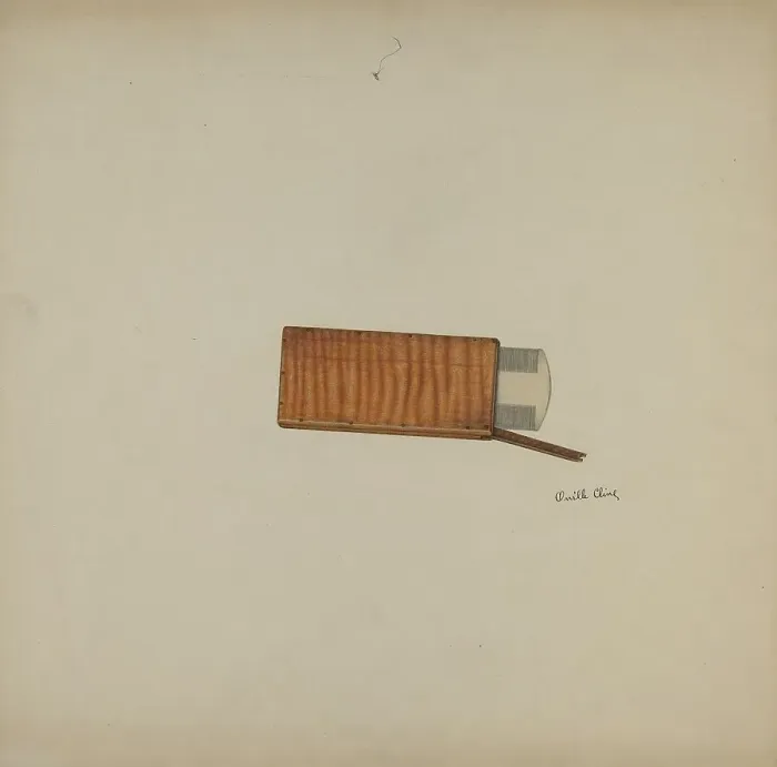 Framed Print : Shaker Comb and Case, c. 1941. Creator: Orville Cline Framed Print : Shaker Comb and Case, c. 1941. Creator: Orville Cline