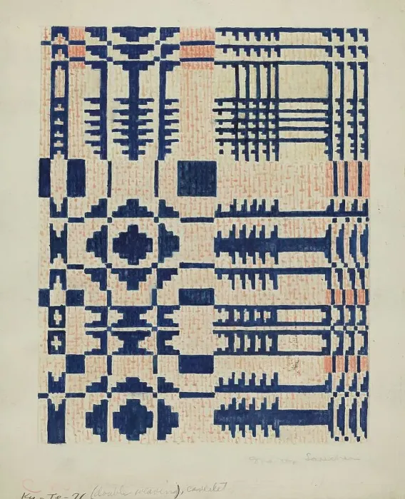 Framed Print : Shaker Coverlet, 1935 / 1942. Creator: Martha Sancher Framed Print : Shaker Coverlet, 1935 / 1942. Creator: Martha Sancher