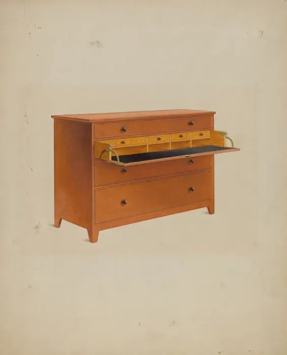 Framed Print : Shaker Desk, c. 1937. Creator: John W Kelleher