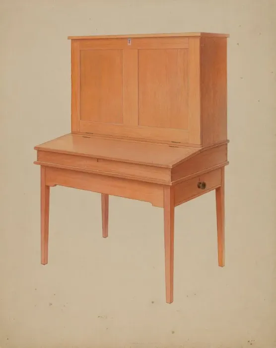 Framed Print : Shaker Desk, c. 1938. Creator: Alfred H. Smith Framed Print : Shaker Desk, c. 1938. Creator: Alfred H. Smith