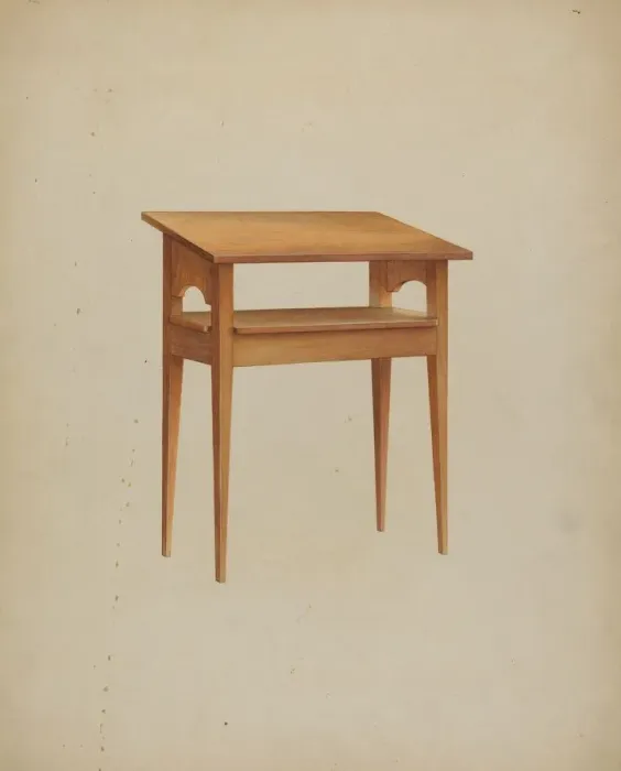 Framed Print : Shaker Dining Table, c. 1937. Creator: Winslow Rich Framed Print : Shaker Dining Table, c. 1937. Creator: Winslow Rich