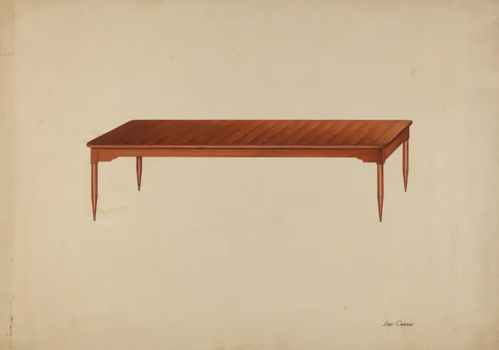 Framed Print : Shaker Dining Table, c. 1941. Creator: Lon Cronk
