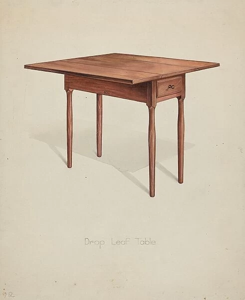 Shaker Drop-leaf Table, 1935  /  1942. Creator: Irving I. Smith