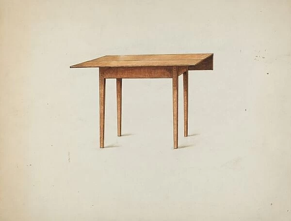 Shaker Drop-leaf Table, c. 1936. Creator: Ray Holden